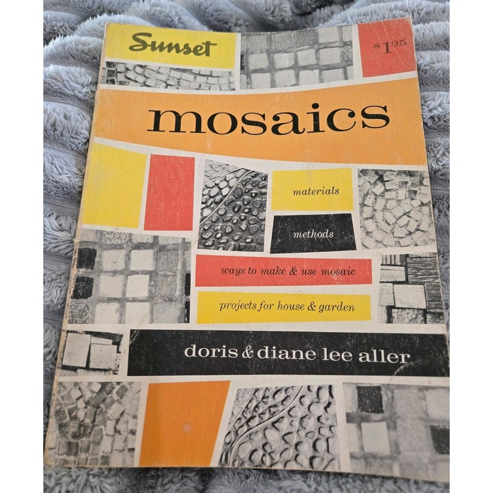 Sunset Mosaics Book Doris Diane Lee Aller 1959 Vintage Craft DIY Mid Century